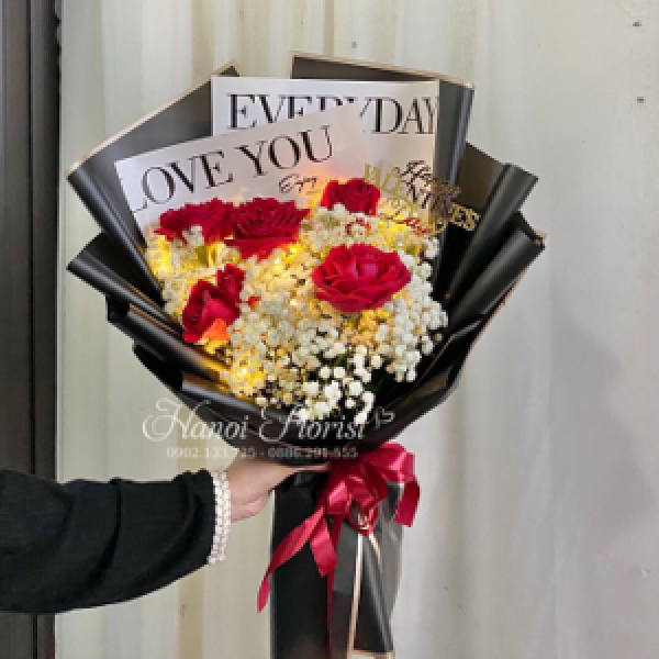 Bó Hoa Hồng Đỏ Nhỏ Xinh