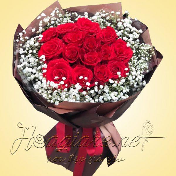 Bó hoa hồng đỏ 20-10 HT1